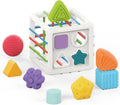 PlenPLAY Shape Sorter Toy for Toddlers Age 1+, Educational Sorting Toy with Bright Colors and Multiple Shapes, Durable and Safe Learning Toy for Early Childhood Development (Cube, ABS Plastic)