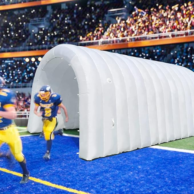 Inflatable Sports Tunnel Entrance with Built-in Blower – Advertising & Event Archway for Exhibitions, Shops, Supermarkets & Schools (White, 16x10x10Ft)