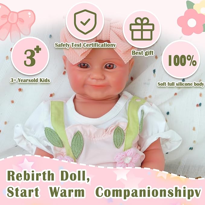 Special Edition, Girl 20 in, Full Silicone Baby Doll, Realistic Baby Dolls, Realistic Veins & Pose, Not Vinyl, Reborn Baby Dolls Silicone Full Body, Gift Set