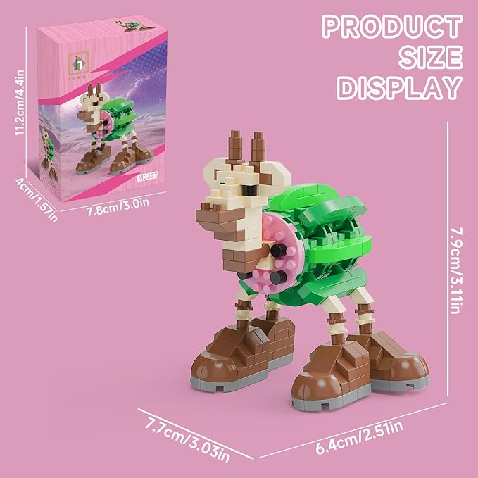 Italian Brainrot Action Figure Building Kit, Brainrot Toys, Creative STEM Construction Blocks, Collectible Desk Decor Gift for Adults & Teens 14+(Giraffa Celeste VIAGGIO AGRESTE)