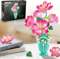 Flower Bouquet Building Set with Vase - 711 PCS Artificial Flower Building Block Toy, Fake Indoor Flower for Home Office Decor Table Display, Christmas Anniversary Birthday Gifts for Adults Women