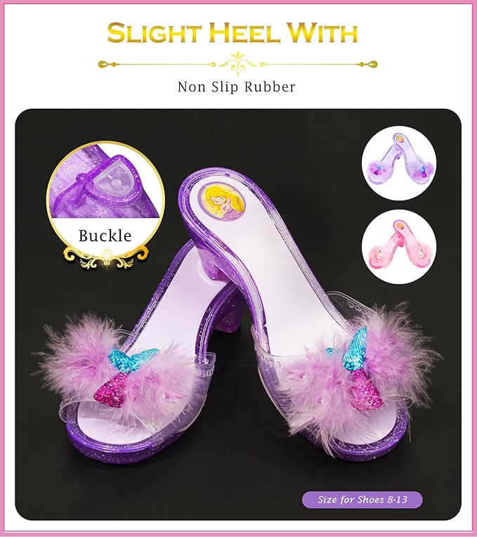 Kids Makeup Kit - Princess Dress Up Shoes, Crowns & Handbag - Pretend Play Fake Makeup Set for Girls, Ages 3-6