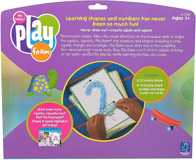 Educational Insights Playfoam Shape & Learn Numbers Set, Flash Card Set, Preschool Kindergarten Classroom Essentials, Ages 3+