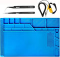 Kaisi S-180 Large Silicone Soldering Mat Magnetic Repair Work Mat, Heat Resistant Insulation Large Platform Station Pad for Soldering, Electronics, Computer Repair, Size 21.6 x 13.8 inch