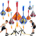 Rocket Launcher for Kids with 8 LED Airplane Rockets and 2 Tank Launcher, Outdoor Toys for Toddlers, Rockets for Kids Age 4-8, 2 3 4 5 Year Old Boy Birthday Gift, Launching up to 120+ Feet