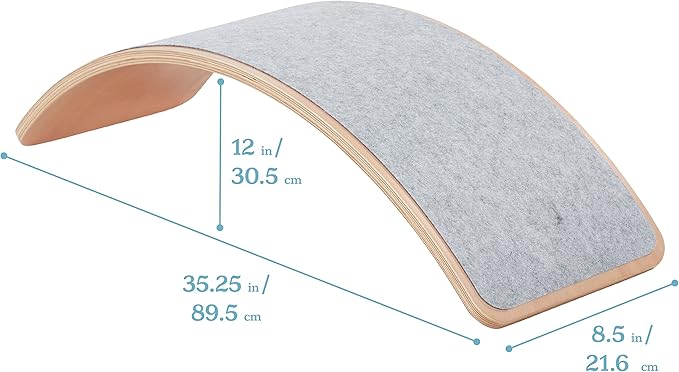 ECR4Kids Balance Board with Felt Base, Montessori Toy, Light Grey