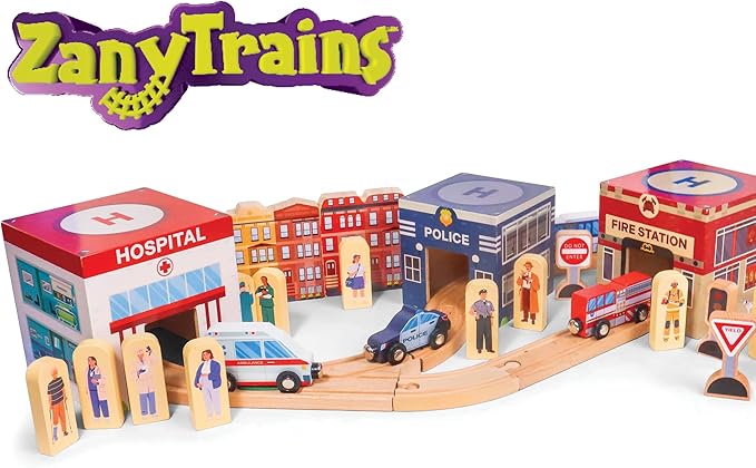 48 Pcs Wooden Community Helpers People Figures - Little Town People Wood City Set for Kids & Toddlers at Home and School - Pre K Classroom & Preschool Play Pretend Toy Folk