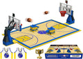 Building Blocks - Basketball Court Baseplates and Sets of 2 Basketball Hoop Basketball Goal Building Bricks for Basketball Game - Compatible with Major Brands (Basketball Playset/Blue)