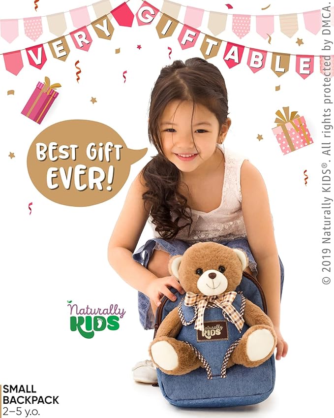 Teddy Bear Backpack, Toddler Valentines Day Gifts, Toys for Kids 3-5, Teddy Bear Stuffed Animal 2 3 4 5 Year Old Girl Boy