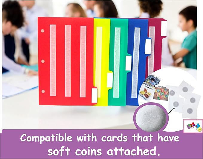 Smile4autism Large 8.5x11” Tools Perfect to Keep Your Loose Visual Picture Cards Organized. Autism, ABA, ADHD, Language & Apraxia Aspergers