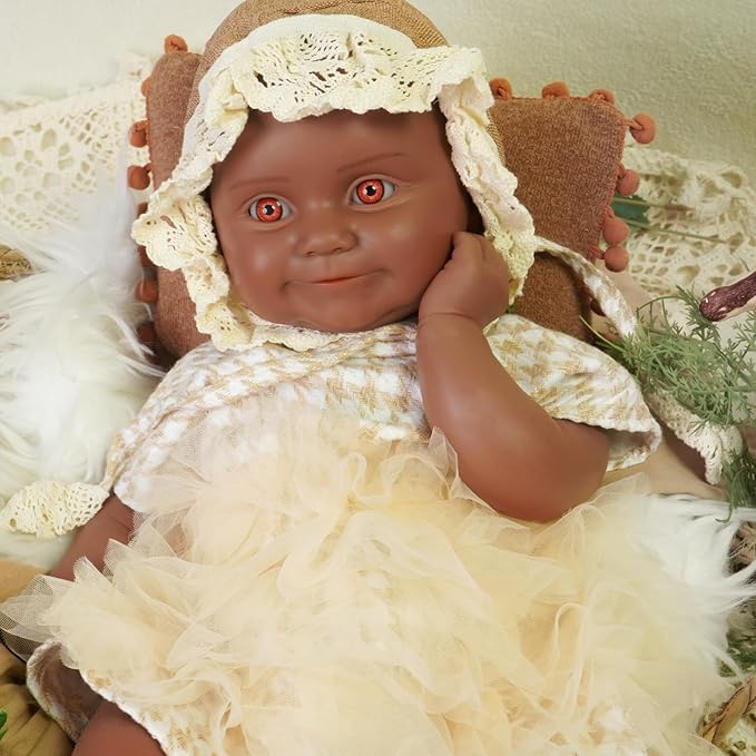 Reborn Baby Dolls Silicone Full Body 18.1in Weighted Real Life Open-Eyes Girl Dolls Lifelike Newborn Baby Soft Body Flexible Limbs Not Vinyl