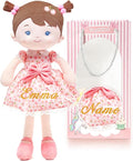 LeyaDoll Personalized Soft Baby Doll Toys for Girls (16''), My First Birthday Gift, Christmas Dolls, Leya Doll Baby Rag Doll Plush Toys for Toddler Kids Infants -Cherry Girl Light