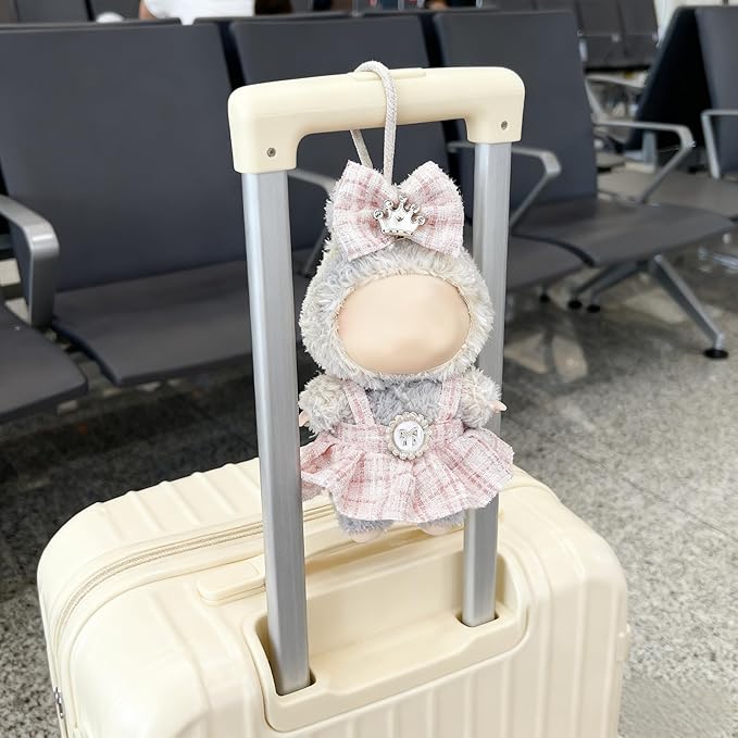 Clothes for LABUBU 17cm Doll (NO Doll), Outfit for LABUBU, Dress and Hairpin Set for LABUBU Dress Up, Fashion and Premium Dolls Accessories for LABUBU (Style D)