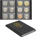 Uncle Paul Coin Album Coin Holder Coin Collection Book for Collectors CS37 (Elegant Black, 45x45 MM Pocket [Fits coins under 40mm])