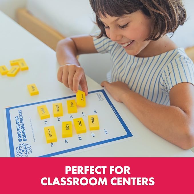 Educational Insights Word Building Dominoes - Word Building Game & Manipulative for Classroom & Home, Set of 108 double-sided, Color-Coded dominoes , Ages 6+