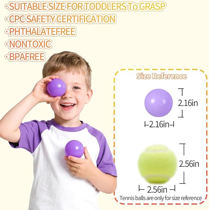Ball Pit Balls Plastic Balls for Ball Pit Phathalate Free BPA Free Plastic Balls 100pcs 2.2" Set for Toddlers for Play Tent Tunnel