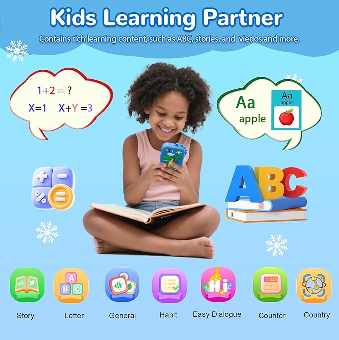 Lapare Kids Phone for Boys, Touchscreen Toy Phone with Dual Camera, Music & Games, Pretend Learning Toy Phone for Toddler with 32GB SD Card