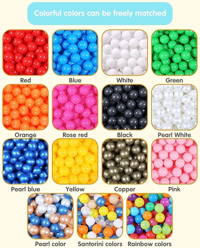 Ball Pit Balls Plastic Balls for Ball Pit Phathalate Free BPA Free Plastic Balls 100pcs 2.2" Set for Toddlers for Play Tent Tunnel