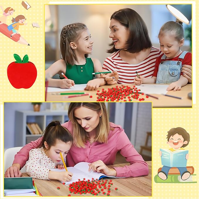 JUNEBRUSHS 150pcs Apples Erasers for Kids Bulk, Welcome Back to School Gifts Red Mini Apples Erasers for First Day of School Teachers Supplies Students Classroom Prizes Homework Rewards