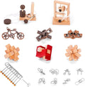 17 Pcs Brain Teaser Puzzles for Adults Teens - Metal Puzzles 3D Puzzle Game Toys for Adults Teens - Wooden Unlock Interlocking Puzzle Adult IQ Education Smart Toy