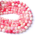 120PCS 6MM Pink Tourmaline Jade 2 Strands Stone Beads for Jewelry Making DIY Bracelet Necklace
