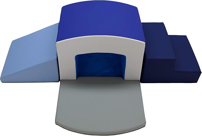 Factory Direct Partners 12825-NVPB SoftScape Playtime Grow-n-Learn Tunnel Climber Plus Pads for Toddlers and Kids(3-Piece) - Navy/Powder Blue, 12825-NVPB
