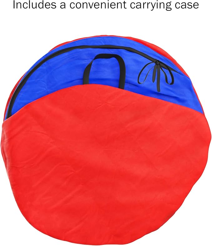 Hey! Play! Kids Play Tunnel- 4-Way Pop Up Crawl Through Tent, Indoor/Outdoor Fun for Kids, Dogs, Toddlers & Children, Foldable & Portable Playhouse, Multicolor