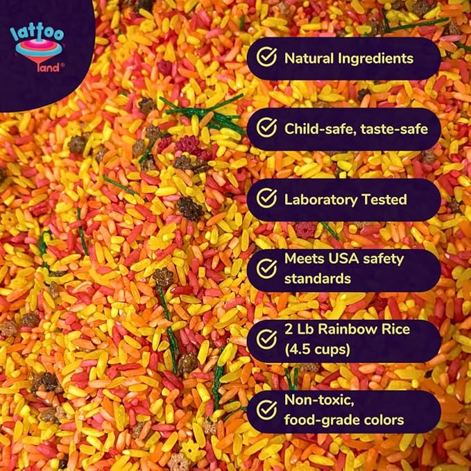 Fall Themed Colorful Rice | Fall Sensory Bin Filler for Sensory Table | Seasonal | Autumn Theme Activity | Engaging Rice Mix for Kids | Thanksgiving Present & Toddler Gift | 18 Months +