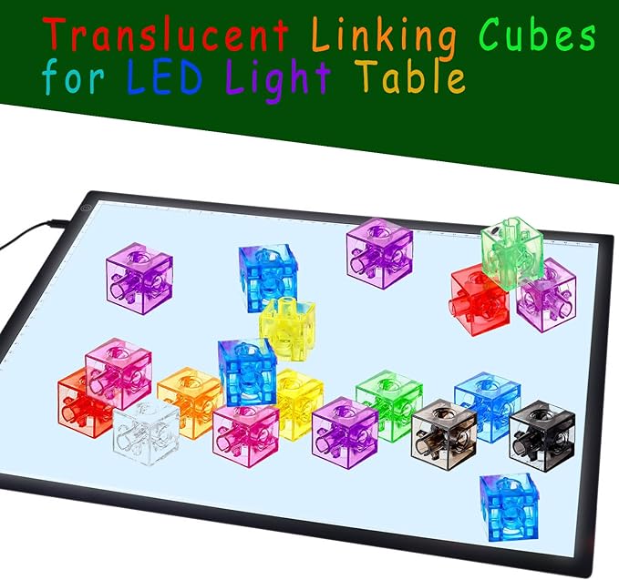Jenaai 100 Pcs Linking Cubes Plastic Math Cubes Manipulative Counting Blocks STEM Snap Blocks Connecting and Counting for Early Math and Construction, Homeschool Preschool Supplies(Stylish)