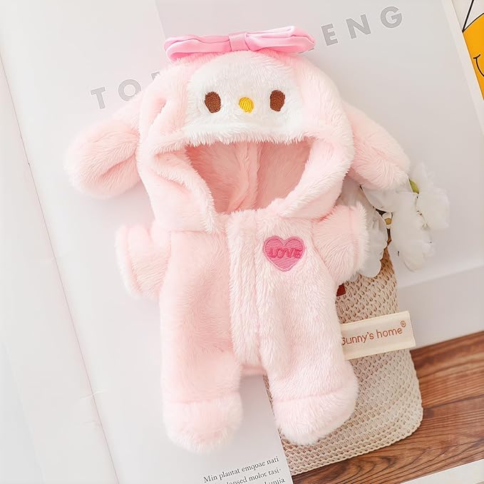 17cm Doll Clothes Set, Overalls Set for 6.7inch Doll Suit, Faking Animal Style Outfit Jumpsuit, Cute Fashion Dress Up Clothes Accessories for 1st/2nd/3rd Gen Dolls (Rabbit)
