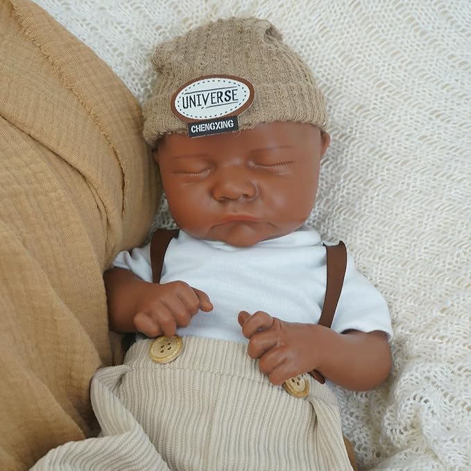 Boy 17.5 Inch, Full Silicone Baby Doll, Realistic Baby Dolls, Realistic Veins & Sleeping Pose, Not Vinyl, Reborn Baby Dolls Silicone Full Body, Gift Set