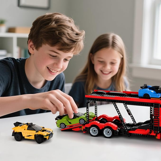Micro Brick Car Transportation Building Blcok Set - Kids Toy Train Building Set, Ages 8+ - Gift Ideas for Boys & Girls Birthdays