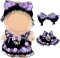 17cm/15cm Doll Clothes Outfit Set,Accessories for Dolls,Stylish Clothes Set Dress Up (No Doll) (Purple Dress)