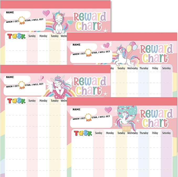 Reward Chart for Kids – Unicorn Magnetic Kids Behavior Chart, Pad with 26 Chore Charts, 1920 Star Stickers, 49 Incentive Stickers, Responsibility Chart for Kids Girls Toddlers - Kids Chore Chart