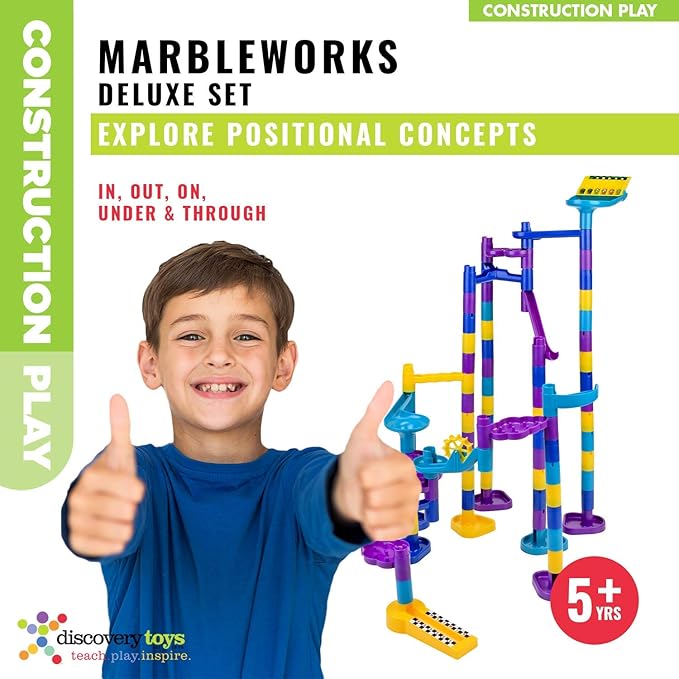 Discovery Toys Marbleworks Deluxe Marble Run | Kid-Powered Learning | STEM Educational Building Block Toy Learning & Childhood Development 5 Years Old and Up