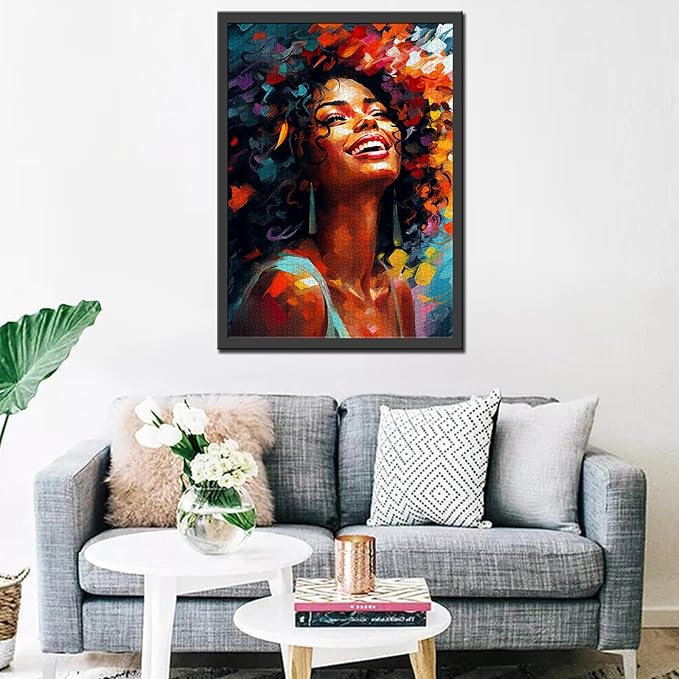 Tucocoo Afro Woman Jigsaw Puzzles for Adults 1000 Pieces, Urban Style Sweet Black Girl Abstract Art Jigsaw Puzzle Colorful DIY Puzzles for Home Decoration Gifts, Family Puzzle Perfect for Game Nights