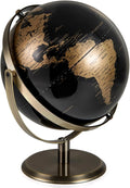 Goplus 9-Inch Metallic Black World Globe, 720° Rotating Earth Globe w/Metal Stand, Educational Learning Toy, Teaching Gift for Kids, Modern Desktop Decoration for Home, Office, School