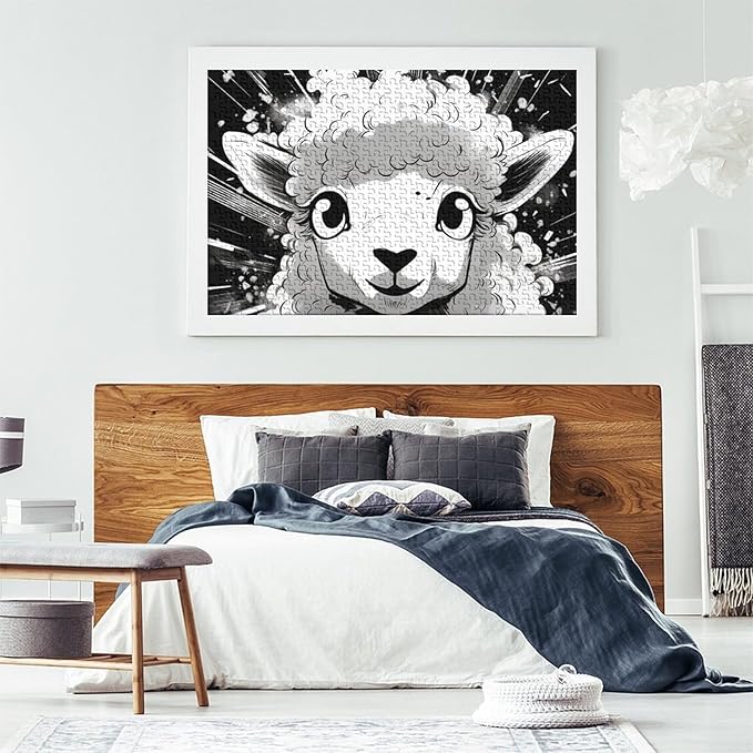Sheep 500 Pieces 3D Animal for Adults Fun Thickened Wooden Jigsaw Puzzles Education Game Stress Relief Toy Toy Intellectual Game Decoration Challenge Educational 500pcs (52x38cm)