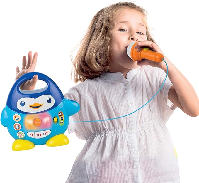 Toddler Karaoke Machine: Fun Musical Toys for Toddlers 1-3 & 3-5 | Ideal Kids Karaoke Machine for Boys | Engaging Toddler Toys 2-3 for Aspiring Little Singers (Penguin)