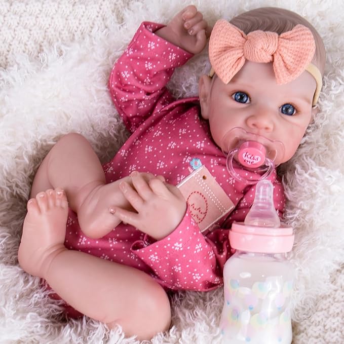 Aori Reborn Baby Dolls Girl - 20 Inch Realistic Newborn Lifelike Baby Doll with Hand-Painted Features & Weighted Cloth Body - Cuddle Companion Doll, Gift for Seniors, Collectors & Kids 3+