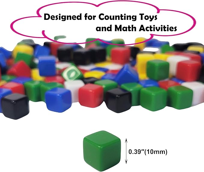 240PCS Centimeter Cubes – Opaque Plastic Math Manipulatives in 6 Colors, Counting & Sorting Toy for Early Learning, Includes Portable Storage Box