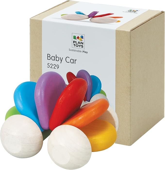 PlanToys® Move & Groove Starter Bundle – Wooden Baby Activity Set | Montessori Push Pull Toy for Infants & Toddlers | Eco-Friendly Crawling, Pushing & Rolling Toys for Motor Skill Development