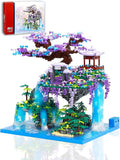 Kimiangel Cherry Blossom Bonsai Tree Set with Lights, Collectible of Japanese Sakura Tree House Model Building Kit, Birthday for Kids Age 14+&Adults Chineses Architecture