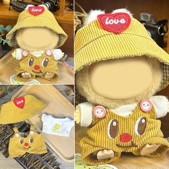 17cm Doll Clothes Set & Outfit - Cuddly Fashion Dresses with Accessories, Luxury Chic Doll Clothing & Plush Pullover Hoodie Doll Clothing DIY ,Just Clothes