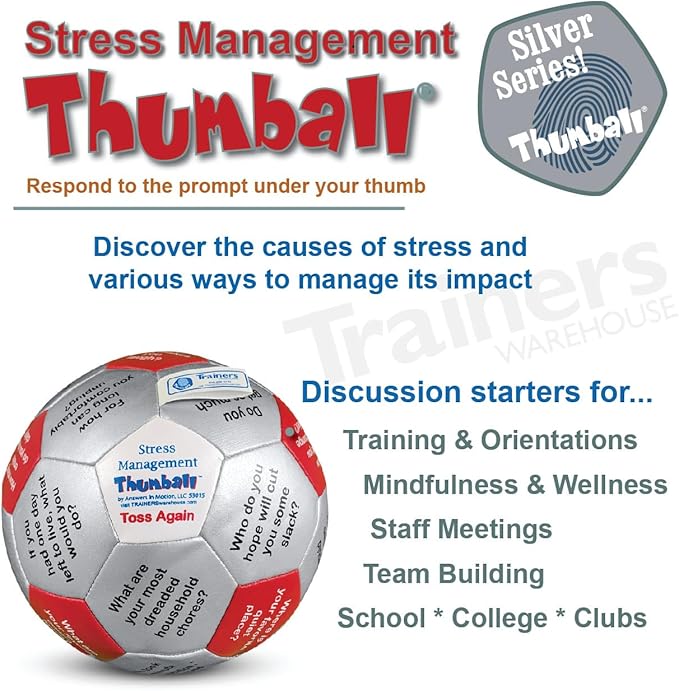 Trainers Warehouse 6" Thumball Collection, 32 Prompts for Conversation, Team Building, Relationship and Training