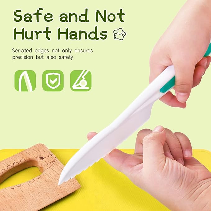Chanking 17 Pieces Kids Safe Knife Set for Real Cooking Child-Friendly Plastic Chef Tools Montessori Kitchen Toys for Toddlers with Bright Colors Gifts for Boys and Girls