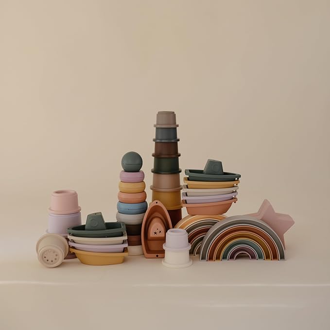 mushie Stacking Cups Toy | Made in Denmark (Retro)