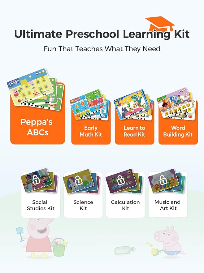 Think Academy Interactive Electronic Learning Pad - Learn-to-Read System with 70 Sound Pages, Card-Insert for Alphabet, Words, Numbers, Music, Learning Activities for Kids 3-5 Years Old