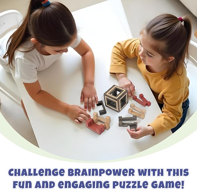 Sharp Brain Zone Wooden Puzzle Box – 3D Wooden Brain Teaser Puzzle with Secret Compartments | Handcrafted Natural Wood, STEM Educational Logic Game & Unique Gift for Puzzle Lovers