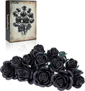 iATOM Black Rose Bouquet Building Set, Halloween Artificial Flowers Kit for Adults - Gothic Horror Retro Botanical Collection, Home Office Table Centerpiece Decor - IA11001